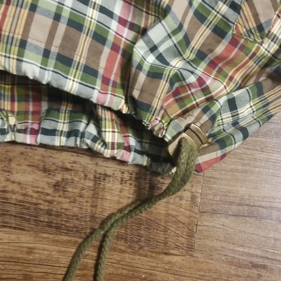 Eddie Bauer Madras Plaid 1/4 Zip Hooded Pullover Anorak Jacket - Picture 7 of 8